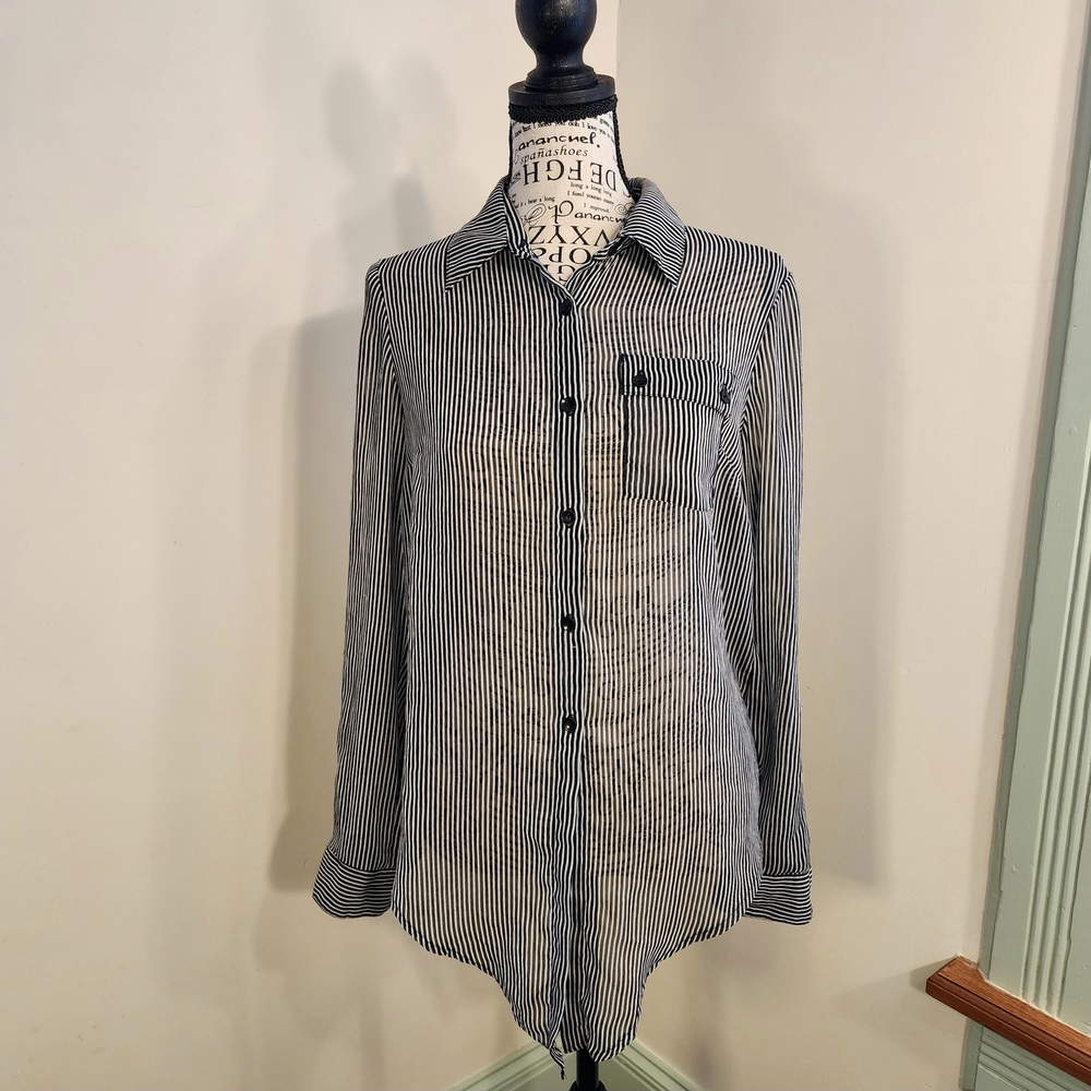 Zac & Rachel Sheer Striped Button Down